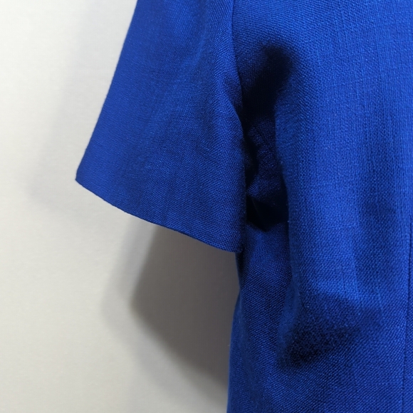 Cross Country Vintage Ladies Royal Blue 2 Piece Skirt Suit Size 12 Shoulder Pads - Picture 4 of 11